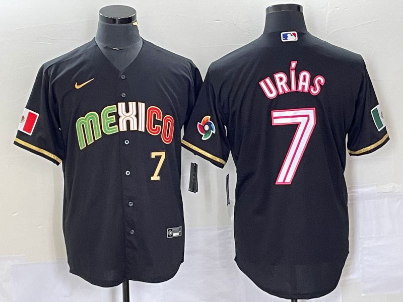 Men 2023 World Cub Mexico #7 Urias Black pink Nike MLB Jersey27->more jerseys->MLB Jersey